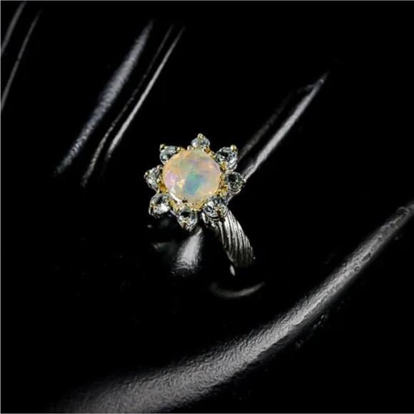 Unbelievable Genuine Natural Fiery Opal Ring - Picture 5 of 10